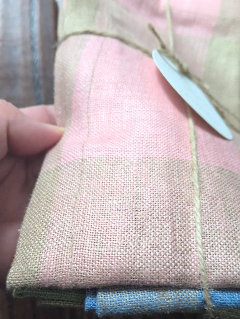 POTTERY BARN I NWT 4 Pastel Pink, Green, Yellow, & Blue Gingham Easter Napkins